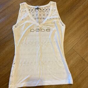 Bebe tank top with lace back sz xs